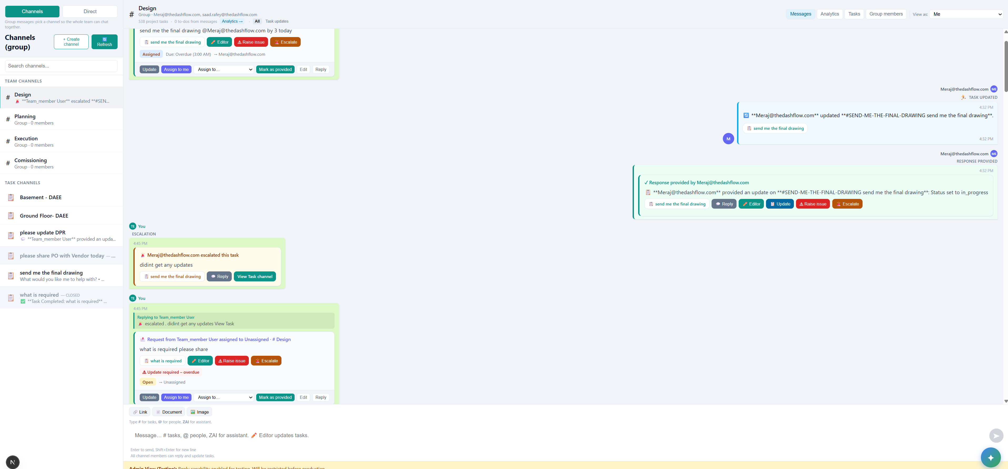 Gantivity — Messaging and ZAI in channels